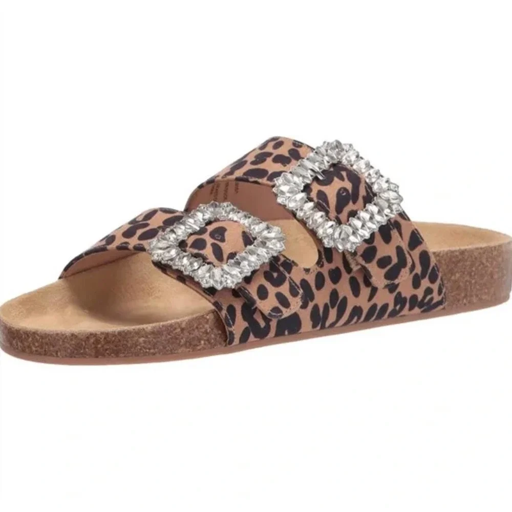 Steven New York Leopard Print Somers Rhinestone Sandal Size 6.5